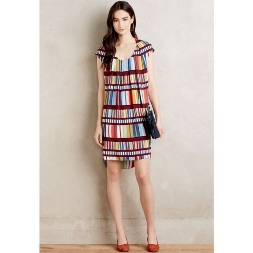 Maeve Anthropolgie Au Revoir Multicolor Library Print Dress Size 4 - Picture 2 of 14